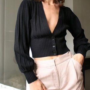 Wilfred New Plunge Front Cardigan in Black (S)